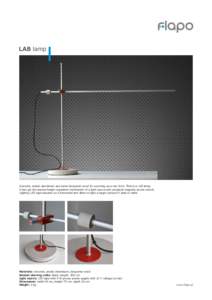 LAB lamp  Concrete, anodic aluminium and some lacquered wood for warming up a raw form. That is a LAB lamp. It has got the precise height regulation mechanism of a light source and untypical magnetic power switch. Lighti