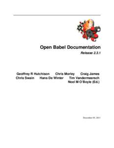 Open Babel Documentation ReleaseGeoffrey R Hutchison Chris Morley Craig James