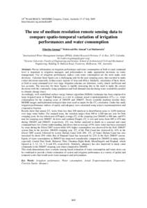 The use of medium resolution remote sensing data to compare spatio-temporal variation of irrigation performances and water consumption