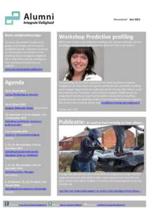 Nieuwsbrief • JuniBeste veiligheidskundige Workshop Predictive profiling