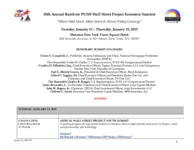 18th Annual Rainbow PUSH Wall Street Project Economic Summit “Where Wall Street, Main Street & Silicon Valley Converge” !  !