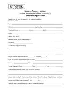 Volunteer Information Application