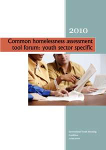 Common homelessness assessment tool forum: youth sector specific