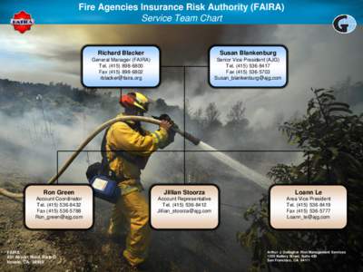 Fire Agencies Insurance Risk Authority (FAIRA) Service Team Chart Richard Blacker  Susan Blankenburg