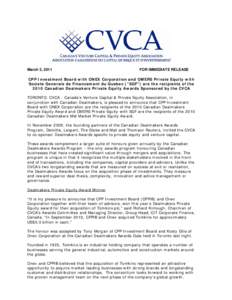 Microsoft Word - CVCA Dealmakers Awards Release March[removed]Final.doc