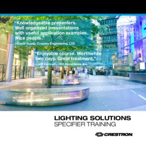 Lighting Solutions Specifier Training