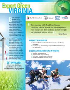 Export Green  Virginia B  razil’s economy is