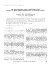 c 1999 Nonlinear Phenomena in Complex Systems ° Light Polarization Symmetry Breaking in an Anisotropic Dye Laser with a Saturable Absorber for Orthogonal Dipole Moments with Emission and Absorption