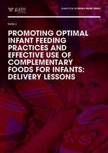 GAIN IYCN WORKING PAPER SERIES  PAPER 2 PROMOTING OPTIMAL INFANT FEEDING