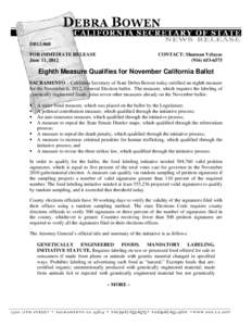 DB12:068 FOR IMMEDIATE RELEASE June 11, 2012 CONTACT: Shannan Velayas[removed]