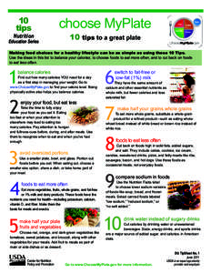 10 tips Nutrition  choose MyPlate