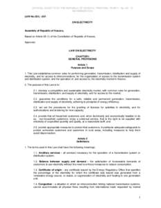 OFFICIAL GAZETTE OF THE REPUBLIC OF KOSOVA / PRISTINA: YEAR V / No[removed]NOVEMBER 2010 LAW No.03/L –201