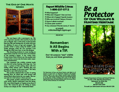 Be a Protector of Our Wildlife & Hunting Heritage