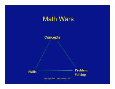 Math Wars Concepts Problem Solving