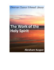 The Work of the Holy Spirit Author(s):