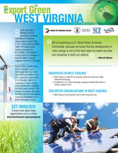 Export Green  West Virginia B  razil’s economy is