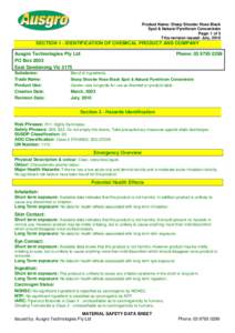 Product Name: Sharp Shooter Rose Black Spot & Natural Pyrethrum Concentrate Page: 1 of 5 This revision issued: July, 2010  SECTION 1 - IDENTIFICATION OF CHEMICAL PRODUCT AND COMPANY