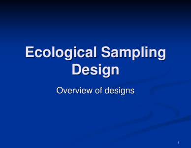 Ecological Sampling Design