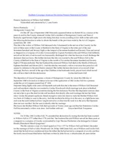 Southern Campaign American Revolution Pension Statements & Rosters Pension Application of William Hall W8884 Transcribed and annotated by C. Leon Harris State of Kentucky } Montgomery County Sct}