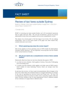 Microsoft Word - Issues paper taxi fares outside Sydney - fact sheet - Post QA.DOCX