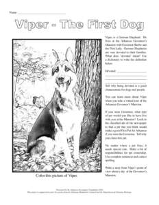 Viper, the First Dog, Coloring Page.indd