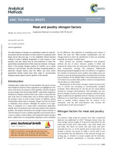 Analytical Methods View Article Online AMC TECHNICAL BRIEFS