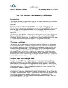 16th STC Meeting Science & Technology Committee S&T Roadmap, version 1.1, The GEO Science and Technology Roadmap