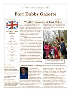 Fort Dobbs State Historic Site  Fort Dobbs Gazette JuneVolume XII Issue 2