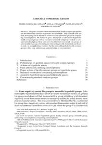 AMENABLE HYPERBOLIC GROUPS ♠ r q PIERRE-EMMANUEL CAPRACE , YVES de CORNULIER , NICOLAS MONOD , ♣