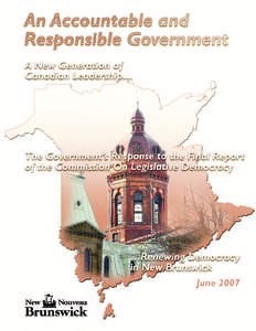 An Accountable and Responsible Government  An Accountable and Responsible Government A New Generation of Canadian Leadership …