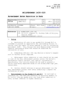 CH-52, 7 Jul 2015 Page 1 of 4 MILPERSMANADVANCEMENT AFTER REDUCTION IN RATE