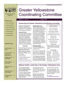 GREAT ER YELLO WST O NE COORDINAT ING COMMITTEE Greater Yellowstone Coordinating Committee