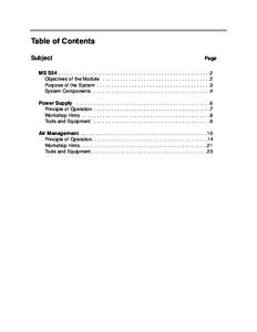Table of Contents Subject Page  MS S54 . . . . . . . . . . . . . . .