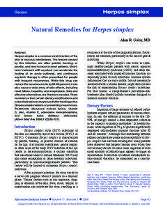 Natural Remedies for Herpes simplex