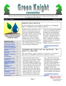 newsletter News of Environmental and Resource Management Issues and Events from throughout New Jersey Volume 1, Issue 2  August 2010