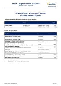 SunWater / Fee / Water supply / Business / Pricing / Water pricing / Measuring instrument