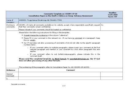 ARAG / Computing / Solvency II Directive / European Insurance and Occupational Pensions Authority / Comment