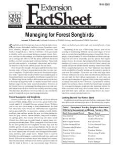 Managing for Forest Songbirds