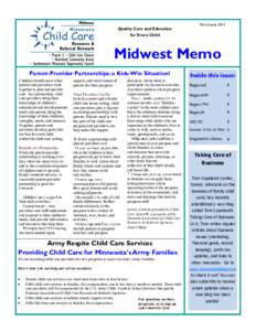 Quality Care and Education for Every Child March-JuneMidwest Memo