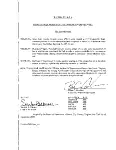 RESOLUTION  RIGHT-OF-WAY AGREEMENT - DOMINION VIRGINIA POWER­ FREEDOM PARK