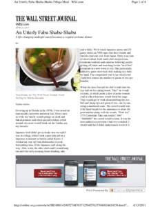 An Utterly Fabu Shabu-Shabu | Mega Meal - WSJ.com  Page 1 of 4 APRIL 9, 2011