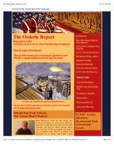 The Orderly Report December, [removed]:50 AM Having trouble viewing this email? Click here