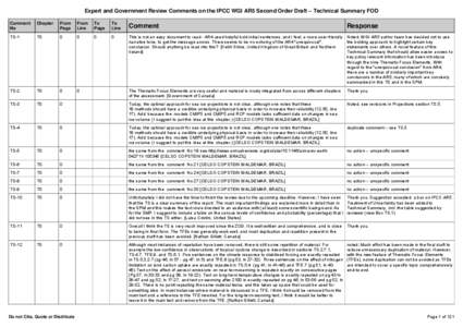 Expert and Government Review Comments on the IPCC WGI AR5 Second Order Draft – Technical Summary FOD Comment No Chapter