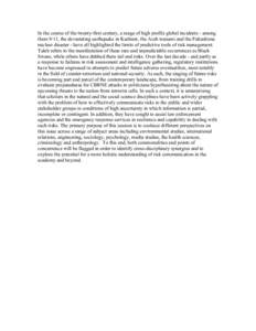 In the course of the twenty-first century, a range of high profile global incidents - among them 9/11, the devastating earthquake in Kashmir, the Aceh tsunami and the Fukushima nuclear disaster - have all highlighted the