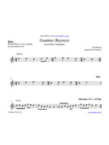 Sheet Music from www.mfiles.co.uk  Gaudete (Rejoice) Horn: French Horn or Cor Anglais