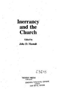 Inerrancy and the Church