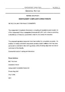 Independent Police Investigative Directorate Bill: Draft