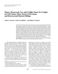 Gender / Gender studies / Same-sex marriage / Civil union / Homosexuality / Same-sex relationship / Gender role / Domestic partnership / Divorce of same-sex couples / Human sexuality / Human behavior / Behavior