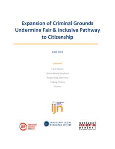 Expansion of Criminal Grounds Undermine Fair & Inclusive Pathway to Citizenship JUNE[removed]CONTENTS