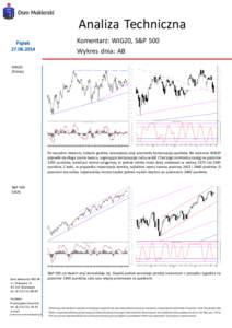 Analiza Techniczna Komentarz: WIG20, S&P 500 Pi¹ tek[removed]